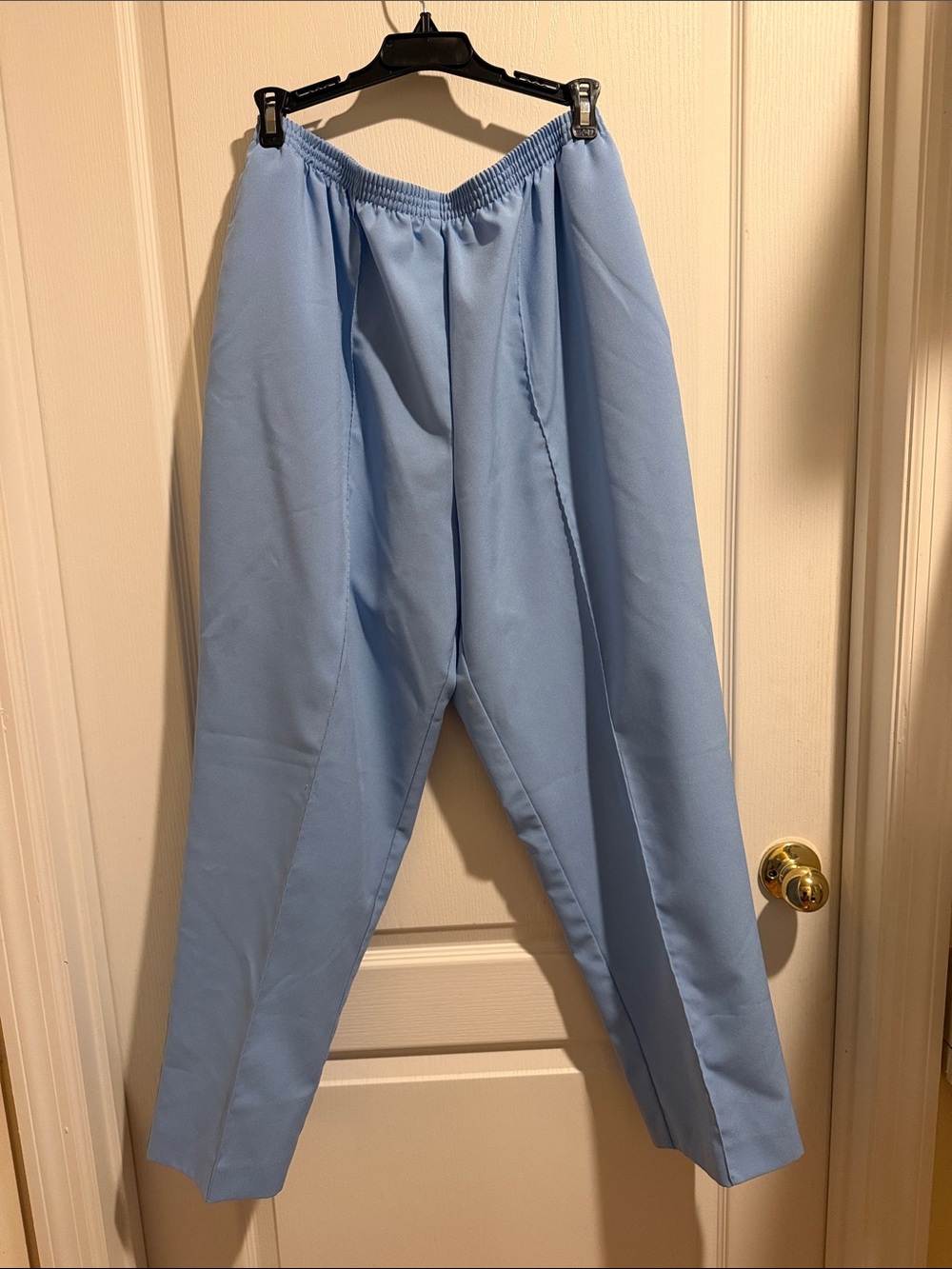 Light Blue Women's Elastic-Waist Dress Pants
